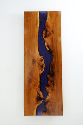 Cuadro de pared de resina epoxi, cuadro de diseño real hecho a mano, cuadro de cascada.