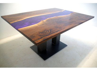 Mesa de resina epoxi de río de madera real Precio por metro cuadrado Mesas a medida
