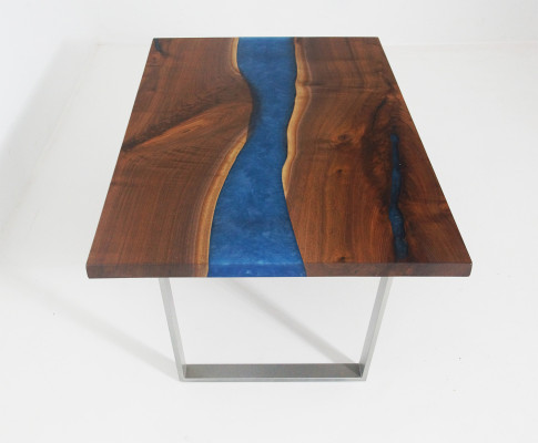 Epoxy mesa a medida Resina epoxi Río Madera real Precio 1 metro cuadrado Mesas Resina