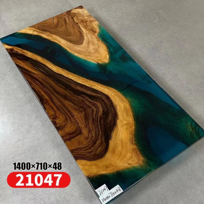 Mesa mesa Mesas Resina Epoxi Muebles de diseño masivo 140x71 de madera genuina