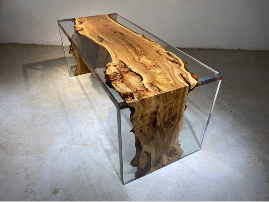 Mesa de centro de madera maciza y resina epoxi real, mesas de río, mesas de centro 120x60.