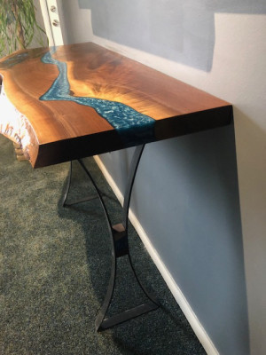 Consola de diseño Mesa Consola Cómoda Mesa de resina epoxi hecha a mano