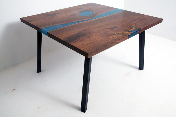 Mesa de centro River Table de madera real, mesa de río maciza decorativa de resina epoxi