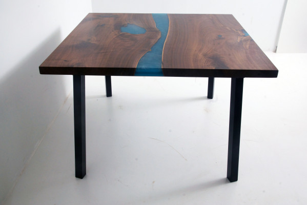 Mesa de centro River Table de madera real, mesa de río maciza decorativa de resina epoxi