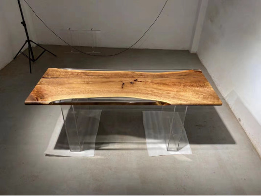Mesa de resina epoxi de río Mesa de café Maciza 120x60 Mesa de río