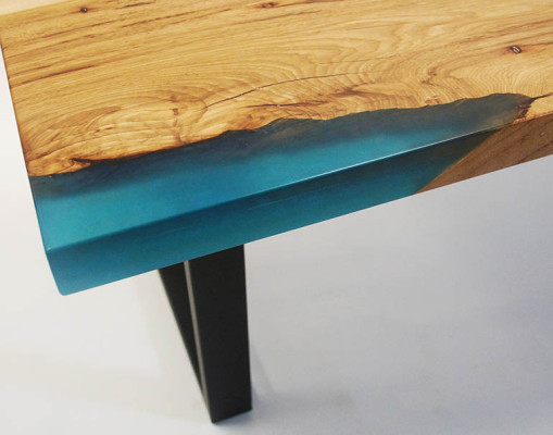 Mesa de centro River Table Resina epoxi Madera maciza Mesas 120x70 Mesa de río Madera real.