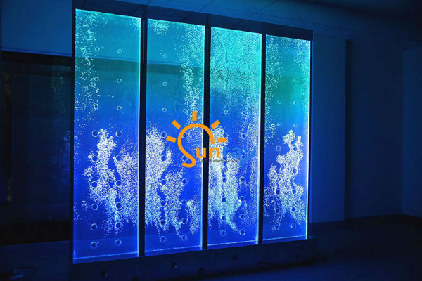 Moderna pared divisoria de agua, paredes de agua decorativas, pared de agua LED iluminada.