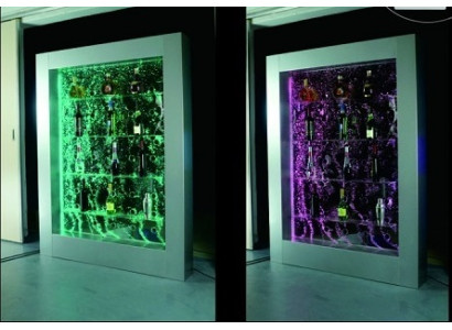 Moderno estante divisor pared de agua columna columnas de agua estantes LED.