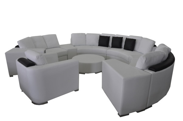 Sofá esquinero redondo Couch XXL Gran sofá redondo Sofá en forma de U Sofá redondo Acogedor Nuevo