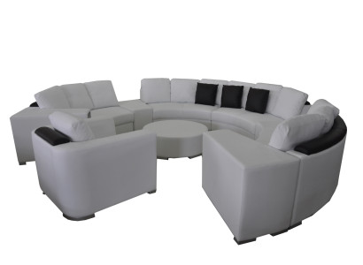 Sofá esquinero redondo Couch XXL Gran sofá redondo Sofá en forma de U Sofá redondo Acogedor Nuevo