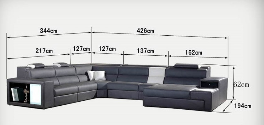 Diseño cojín cuero esquina cuero asiento sofá acolchado esquina vivir paisaje