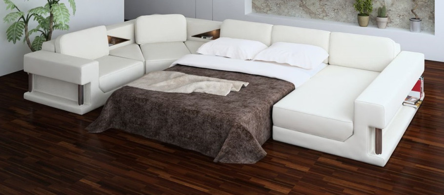 Muebles de salón de diseño Sofás de tela Función de cama Sofá cama Sofá en forma de L