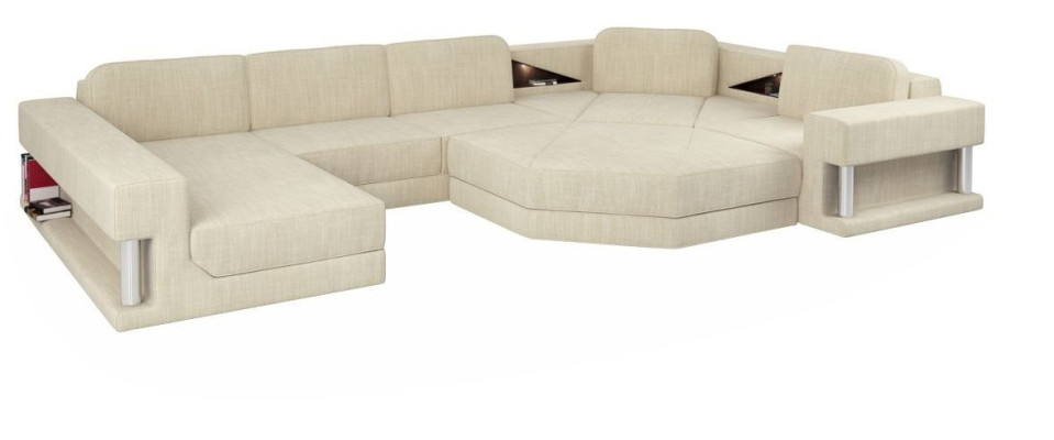Diseño de sofá de esquina en tela. Sofás modernos en forma de U. Conjunto de salón esquinero tapizado. Muebles nuevos.