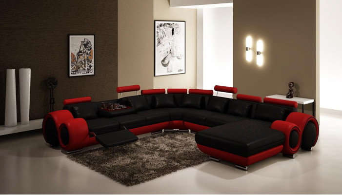 Sofá de cuero Sofá Salón Sofá de esquina Juego de sofás de esquina Diseño Moderno Sofá A1163B