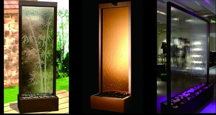 Separador de diseño lujo paredes de columna de agua Waterfall separadores de paredes