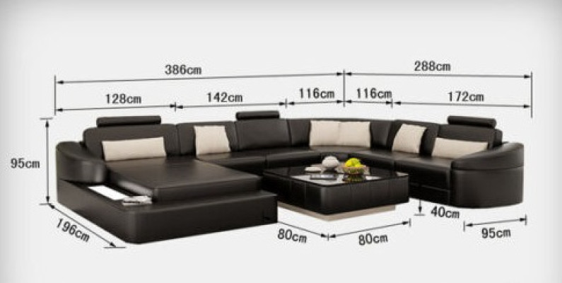 Sofá de cuero con USB sofá salón conjunto de esquinero Diseño Moderno Sofás Forma U