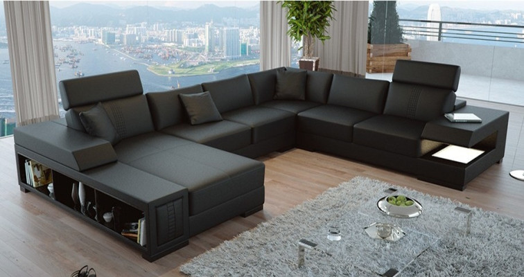 Muebles de sala de estar Sofá esquinero moderno en forma de U Diseño elegante para su hogar