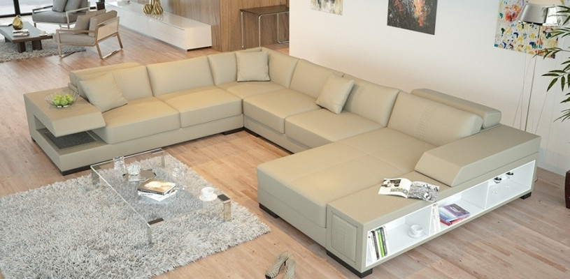 Elegante relajación. El sofá esquinero en forma de U para espacios interiores modernos.