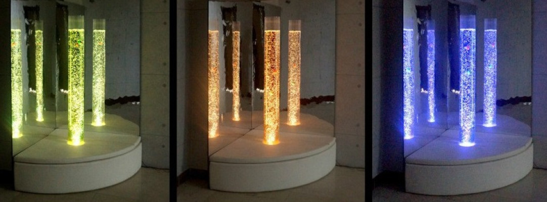 Columna de agua de 150 cm, decoración de sala de estar con juego de agua.