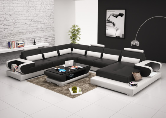 Sofá de cuero sofá sala de estar sofá de esquina conjunto de esquina diseño moderno sofá G8003