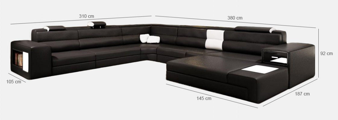 Sofá diseño sofá asiento cuero esquina juego de tapicería paisaje de vida sofá de esquina A1 azul