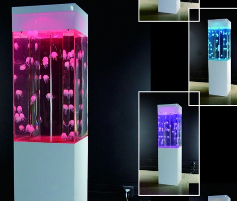 Diseño de columnas de agua para acuarios decorativas con gelatina de medusas.