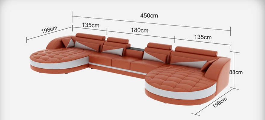 Sofá de cuero Sofá moderno Tapizado Salón + Mesa Sofás Asiento Esquina Diseño