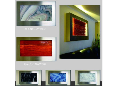 LED Fuente de agua diseñador Columnas de agua Cascada Marco de imagen 90x60