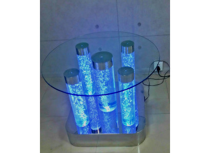 Mesa de diseño de agua Mesa de centro Columnas de agua Columna Sofá Mesas LED
