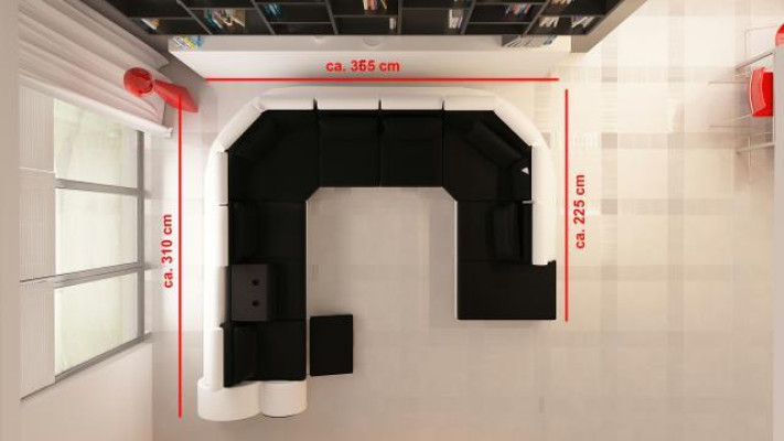 Sofá de cuero con USB, sofá esquinero tapizado con cojines, mueble de salón en forma de U XXL.
