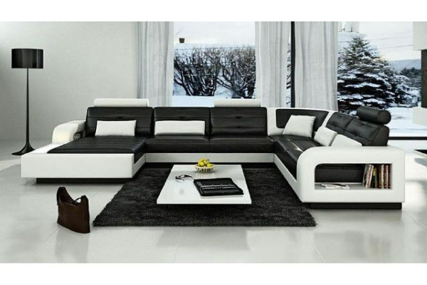 Sofá de cuero con USB Sofá de cuero Sofá cama Conjunto de sofás Sala de estar Sofá esquinero