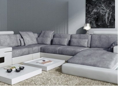 Sofá textil con USB, tapizado en esquina, conjunto de salón, sofá de diseño de sofá de cuero.