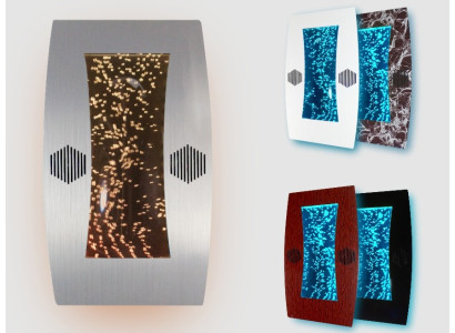 Diseño de cascada de agua de luz con columnas de agua y marco de imagen 50x80