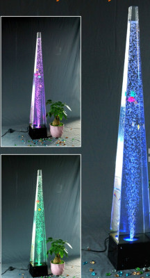 Columna de agua de 146 cm, pared de agua, columnas de pared separadoras iluminadas con LED