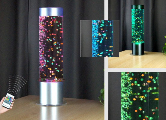Estantería de columna de agua LED, barra de pared estilo columna de agua. Mostrador de columnas de agua iluminado por diseñador.