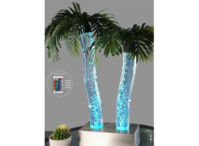 Columna de agua de LED de palmera artificial planta de columna de agua Vegetal columna