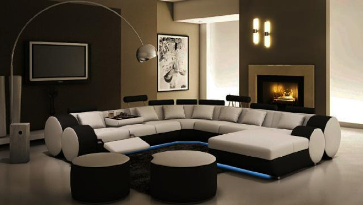 SOFÁ DE CUERO DE DISEÑADOR XXL CONJUNTO DE SALA DE ESTAR BIG SOFA SOFÁ ESQUINERO SOFÁ NUEVO