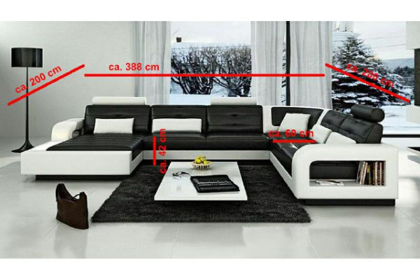 Sofá de esquina Sofá Sofá Tapizado Sofá de cuero Esquina Sofás Conjunto en forma de U H2209
