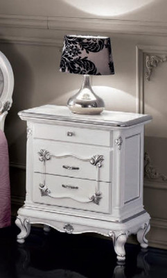 Muebles clásicos de 6 piezas para dormitorio Conjunto de cama 2 mesitas de noche Taburete Cómoda Espejo