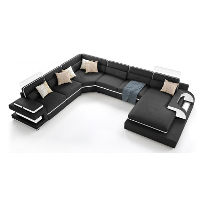 Ambiente de vida acogedor con nuestro encantador sofá esquinero en forma de U.