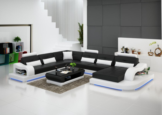 Sofá de cuero sofá sofá de esquina sofá de esquina conjunto diseño sofá moderno G8005 nuevo