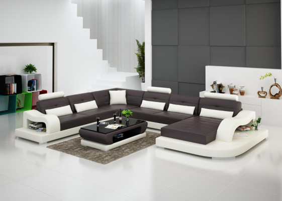 Sofá de cuero sofá sofá de esquina sofá de esquina conjunto diseño sofá moderno G8005 nuevo
