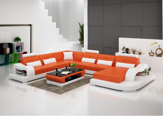 Sofá de cuero sofá sofá de esquina sofá de esquina conjunto diseño sofá moderno G8005 nuevo