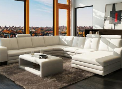 XXL sofá de cuero con USB conjunto de cuero, conjunto de sala, sofá esquinero nuevo, conjunto de sofá FRANCO.