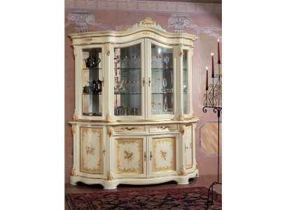 Vitrina de vidrio Armario Vitrina Sala de estar Madera Credenza Muebles italianos Estante