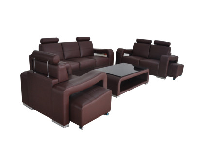 Conjunto de sofá de cuero con USB, cojines de sofá, sofás de lujo, nuevo conjunto de sala de estar 3+2+1.