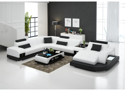 Sofá de cuero moderno sofá conjunto de diseño de decoración de esquina de sofá de esquina