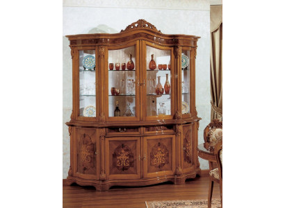Vitrina XXL de cristal, armario de madera maciza, vitrina, aparador, muebles italianos.