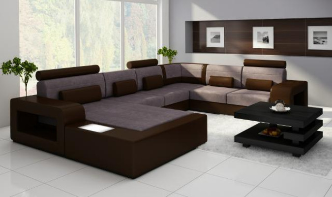 Sofá conjunto de sofás tela textil cuero sofá con iluminación sofá seccional sofá de salón ¡