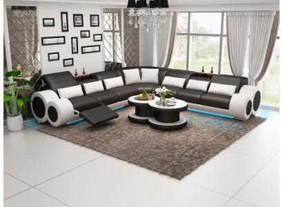 Sofá de cuero Sofá Paisaje de vida Sofá de esquina Juego de esquina Diseño Sofá moderno G8035C